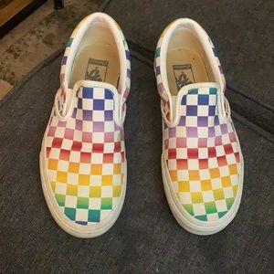 colorful checkered vans